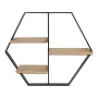 Kate and Laurel Ladd Hexagon Shaped Floating Wood Wall Shelf with Black Metal Frame - Image 3