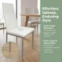 Ktaxon Modern Dining Chairs with High Back, 4 Person PU Leather Padded Chairs for Dining Room, Kitchen, Home, Creamy White - Image 5