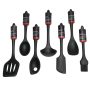 Chef Craft Premium Silicone Kitchen Tool and Utensil Set, 7 Piece Set, Black - Image 2