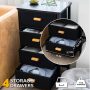 Zenacasa Foldable Dresser for Bedroom, Black - Small Dresser 4 Storage Drawers - Wood Dresser, No Assembly Needed, Clothes Storage - Dresser for Room Organization,Bedroom Storage - Image 1