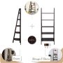 72 in. White Wood 5-shelf Ladder Bookcase - Image 6