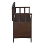 Linon Cynthia Wood Storage Bench FlipTop Slat Back & Side in Walnut Brown Finish - Image 3