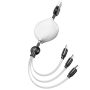 Multi USB Retractable Charging Cable 3 in1 Fast Charger Cord Connector with/Type C/Micro USB/Lightning (White) - Image 6
