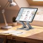 KABCON Quality Tablet Stand,Adjustable Foldable Eye-Level Aluminum Solid Up to 15-in Tablets Holder for Microsoft Surface Series Tablets,iPad Series,Samsung Galaxy Tabs,Amazon Kindle Fire,Etc.Silver - Image 3