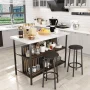 Recaceik Kitchen Island with Seating, Wooden Counter Height Table - Image 4