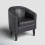Munson 26.77" Wide Faux Leather Barrel Chair - Image 2