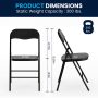 Madison 33 in. Black 5-Piece Folding Card Table and Chair Set - Image 3