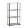 Furinno 23.6"W X 11.4"D X 43.25"H 4-Shelf Decorative Shelves, Gray and Black - Image 1