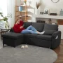 Vesna L-shape 81" Wide Space-Saving Sleeper Sofa Upholstered Pull-out Sofa Bed - Image 6