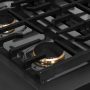 ZLINE - 30 in. Wide 4 Burner AutographParamount Gas Rangetop in Black Satin Stainless Steel with Gold Accents (SRTBSZ-30-G) - Black Satin Stainless Steel - Image 4