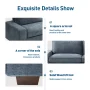 88.58" Linen Three-seat Sofa with Solid Wood Frame, Living Room Chair, Couch for Small Spaces, Removable Back Cushion and Easy Tool, Blue - Image 5