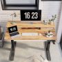 FEZIBO 48 x 24 Inch Height Adjustable Electric Standing Desk with Double Drawer, Stand Up Table with Storage Shelf, Sit Stand Desk with Splice Board, Black Frame/Light Rustic Brown Top - Image 3