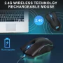 TSV M06 Wireless Gaming Mouse, Rechargeable Computer Mouse Mice with Rainbow Backlit Lights, 3 DPI Levels, 6 Silent Buttons, USB 2.4GHz Optical Mice for PC Gamer Laptop Desktop Chromebook Mac - Image 2
