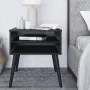 Boyd Sleep Ragusa Mid-Century Modern Open Shelf Nightstand - Black - Image 1