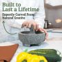 PriorityChef Granite Mortar and Pestle Set - 6.1 Inch Natural Stone Molcajete - Image 2