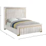 Meridian Furniture Dolce Solid Wood and Velvet Queen Bed in Cream - Image 5