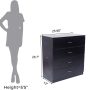 New 4 Drawer Chest Dresser Clothes Storage Bedroom Furniture Cabinet Black - Image 5