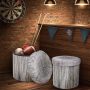 Sorbus Foldable Storage Ottoman with Lid – Collapsible Footstool, Toy Box, Storage Chest, Hassock – Tree Stump Design (Grey) - Image 5