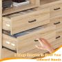 Winkalon 6 Drawers Dresser,Modern Storage Tower Dressers and Chests 2 Open Cubby,Large Organizer for Bedroom,Light Oak - Image 4