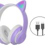 Cat Ear Wireless Gaming Headset Clear Sound 3D Stereo LED Light Up Bluetooth 5.0(Purple) - Image 4