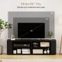 Wooden TV Stand with 8 Open Shelves for TVs up to 65 Inch Flat Screen - Light Gray - Image 5