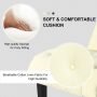 Cotton Linen Fabric Armless Accent Chair with Adjustable Foot Pads - Image 4