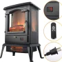 Lifesmart - 3 Sided Flame View Infrared Heater Stove - Black - Image 3