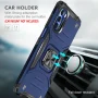 Circlemalls Case for Motorola G 5G 2022, Tempered Glass Screen Protector, Ring Stand Shockproof Cover-Blue - Image 5