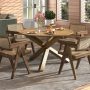47 Inches Round Dining Table with Solid Acacia Wood Legs for 4-6 Person - Image 2