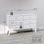 Prepac Milo Mid-Century 6 Drawer Wooden Double Dresser, 16.75" x 52.5" x 33", White - Image 4