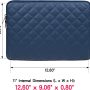 RAINYEAR 11 Inch Laptop Sleeve Diamond PU Leather Case Protective Shockproof Water Resistant Cover Carrying Computer Bag Compatible with 11.6 MacBook Air Surface for 11" Chromebook Notebook(Navy Blue) - Image 6
