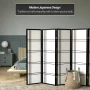 Red Lantern 5 ft. Tall Double Cross Shoji Screen - Black - 5 Panels - Image 2