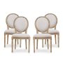 Phinnaeus Beige Fabric Upholstered Dining Chair (Set of 4) - Image 4