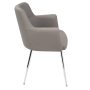 Andrew Contemporary Grey and Chrome Dining/Accent Chair Faux Leather (Set of 2) - Image 3