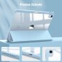 Fintie Hybrid Slim Case for iPad Air 4th Generation 2020 - [Built-in Pencil Holder] Shockproof Cover with Clear Transparent Back Shell, Auto Wake/Sleep for iPad Air 4 10.9 Inch, Sky Blue - Image 2