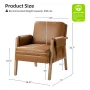 Arhiana Faux Leather Armchair with Solid Wood Legs - Image 5