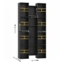 Homfa 21-Cube Bookcase and Bookshelves with Adjustable Shelves, 71.3'' Triple Width Open CD Display Storage Rack, Black - Image 4