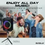 Risebass Portable Karaoke Machine with 2 Wireless Microphones - Bluetooth Rechargeable Speaker with USB/SD/TF Card Support, AUX-in, Voice Record, Tripod Screw Mount and Phone Slot - Image 2