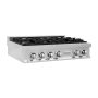 ZLINE - 36 in. Wide 6 Burner Classic Gas Rangetop with and Porcelain Cooktop in Stainless Steel (RT-BR-36) - Stainless Steel - Image 2
