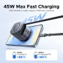 UGREEN - Nexode 45W USB-C Charger with Retractable Cable, PPS Fast GaN Charger for Laptops, Tablets, Cell Phones - Black - Image 2