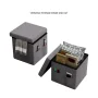 Charcoal Gray Foldable Storage Cube Ottoman with Pockets (Set of 2) - Image 2