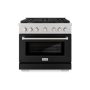 ZLINE - 36 in. Wide 6 Burner 5.2 cu. ft.  Paramount Dual Fuel Freestanding Range with Cooktop - Satin Steel/White Matte - Image 1