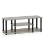 Furinno Turn-N-Tube No Tool 3-Tier Entertainment TV Stands, Gray/Black - Image 4