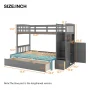 Gray Twin Over Full/Twin Convertible Bunk Bed with Storage Shelves and Drawers - Image 2