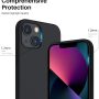 ORNARTO Compatible with iPhone 13 Mini Case, Slim Liquid Silicone 3 Layers Full Covered Soft Gel Rubber Phone Cover with Microfiber Lining 5.4 inch-Midnight - Image 4