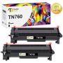 Toner Bank TN730 TN760 Toner Cartridge Compatible for Brother TN-760 TN 760 TN-730 730 Work for DCP-L2550DW MFC-L2710DW MFC-L2750DW HL-L2395DW HL-L2350DW HL-L2390DW HL-L2370DW Printer (Black, 2-Pack) - Image 1