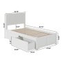 Nantucket White Solid Wood Frame Twin XL Panel Bed with Footboard and Storage Drawers - Image 3