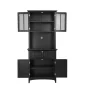 Casual Basics Black Buffet and Hutch with Framed Glass Doors and Drawer - Image 5