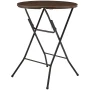 Mainstays 31" Round High-Top Folding Table, Walnut - Image 2