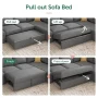 Marrber Sectional Linen Sleeper Sofa Bed with Storage and Pull-Out Couch for Living Room, Beige - Image 5
